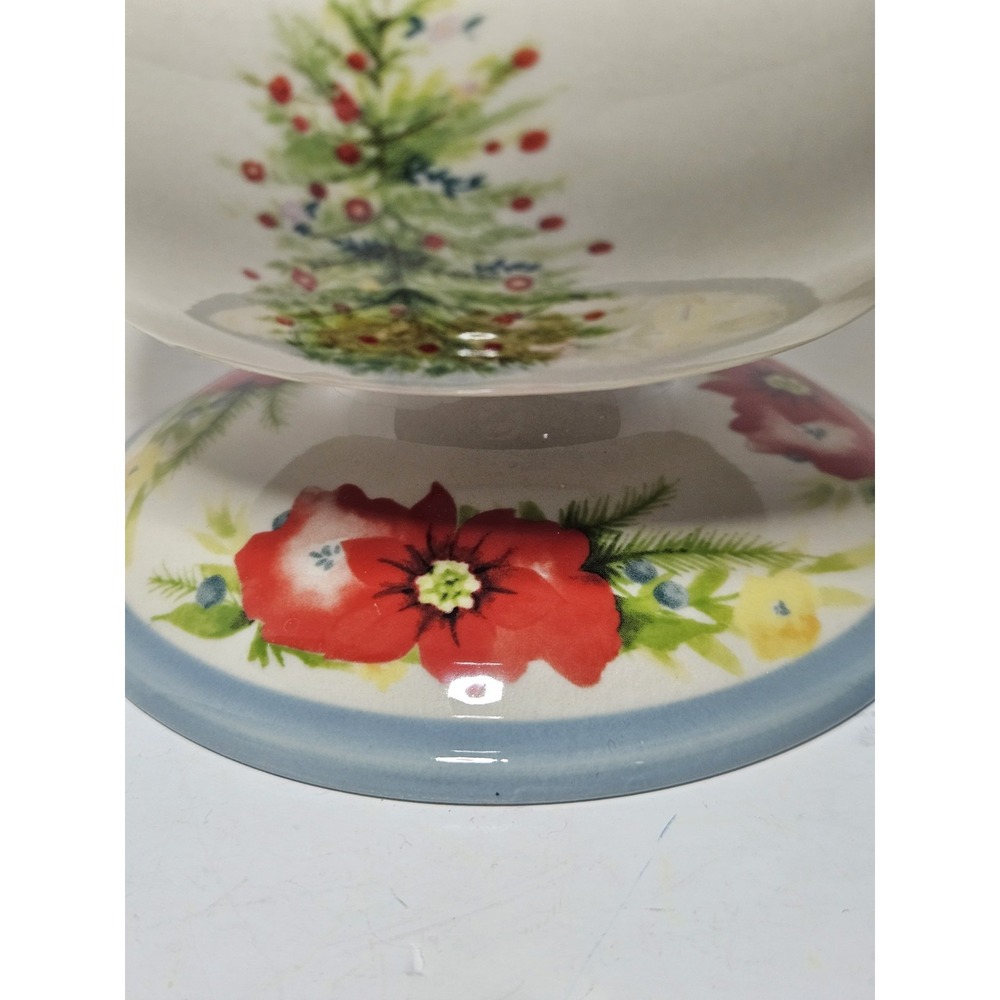 The Pioneer Woman Holiday Cheer Pedestal Candy Dish Christmas Canister Jar - Picture 5 of 11